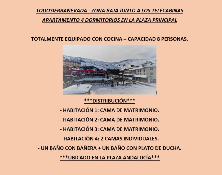Todosierranevada Zona Baja - Apartamentos De 4 Dormitorios - Junto A Los Telecabinas Сьерра-Невада Экстерьер фото